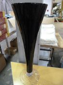 *63cm Black Glass Vase