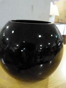 *Black Glass Spherical Bowl