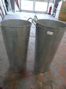 *Three Galvanized Florists vases