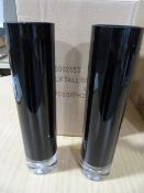 *Pair of 25cm Black Glass Vases