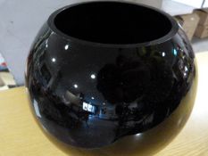 *Black Glass Spherical Bowl