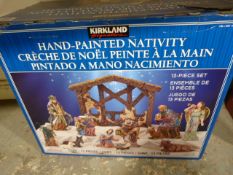 *13pc Hand Painted Nativity Creche