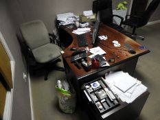 *Executive Desk in Dark Wood Finish with Standalon