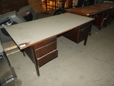 *Executive Double Pedestal Desk in Dark Wood Finis