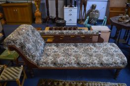 Carved Ornate Chaise Lounge with Embroidered Uphol
