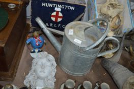 Galvanised Watering Can, Garden Wall Feature and R