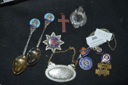 Whiskey and Brandy Labels, Teaspoons and Badges, e