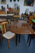 Retro Dining Table with Two Chairs