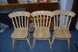 Three Beech Kitchen Chairs