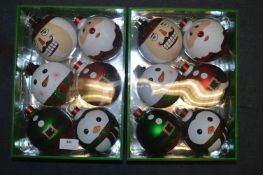 Two Boxes of Six Christmas Baubles