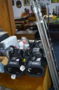 Four Abstract Stage Lamps plus Stands