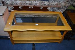 Glass Topped Pine Coffee Table