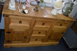 Pine Sideboard with Chunky Paneled Doors