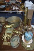 Glassware Including Horses, Jam Pan, Cases, Handle