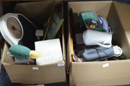 To Boxes of Household Goods Including Bathroom Sca