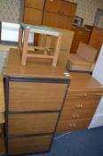 Three Drawer Wicker Filing Cabinet, Seagrass Stool