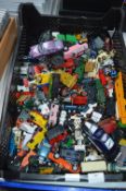 Tray Lot of Playworn Diecast Cars Including Matchb
