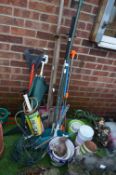 Assorted Garden Tools, Planters, Pots, etc.