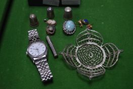 Thimbles, Watches, Badges, etc.