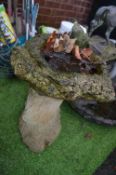 Decorative Birdbath with Frog