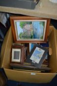 Box of PIcture and Photo Frames, etc.