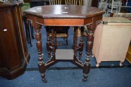 Victorian Mahogany Octagonal Side Table on Turned