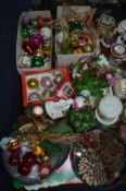 Christmas Decorations; Baubles, Fir Cones, etc.