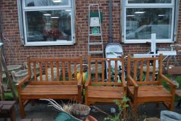 Two Seat Garden Bench and Two Garden Chairs