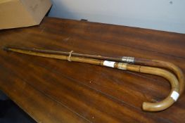 Two Walking Sticks (One with Silver Mount, one wit