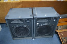 Pair of PA Speakers with Covers
