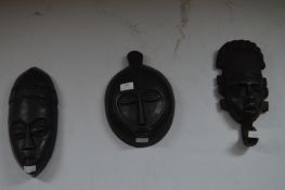 Three African Carved Masks