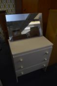 White Three Drawer Dressing Table