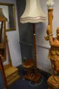 Carved Wooden Standard Lamp with Elephant Seat