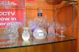 Decorative Glassware, Bells, Wine Glasses, Decante
