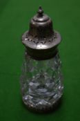Silver Mounted Cut Glass Crystal Shaker