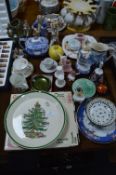 Boxed Spode Christmas Tree Dish and Other Decorati