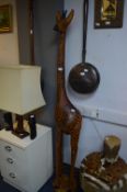 Carved Wooden Giraffe ~6ft Tall