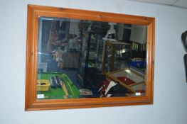 Pine Framed Bevelled Edge Wall Mirror