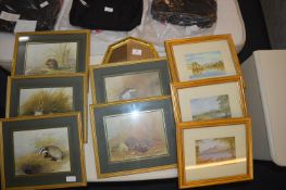 Five Gilt Framed Wildlife Prints, Three Highland S