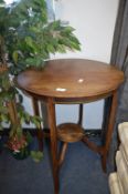 Edwardian Mahogany Circular Table with String Inla