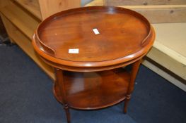 Oval Yew Table with Undershelf