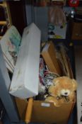 Assorted Household Items, Parasol, Tripod, Teddies