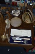 Silver Plated Ladles, Copper Measuring Jugs and Br