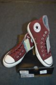 Pair of Maroon Converse Ankle Boots Size: 5
