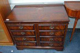 Reproduction Figured Mahogany Music Cabinet on Bra
