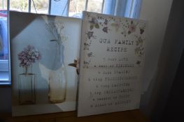 Two Unframed Printed Canvases