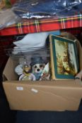 Box Containing Assorted Decorative Items, Paper Tr