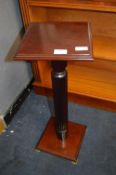 Reproduction Mahogany Plant Stand with Brass Feet