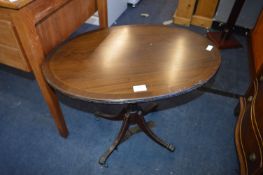 Oval Mahogany Reproduction Table with String Inlai