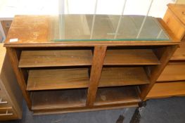 1930' Oak Bookcase Enclosed by Sliding Glass Door